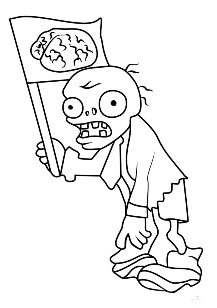 Desenho deFlag Zombie de Plants vs Zombies para colorir