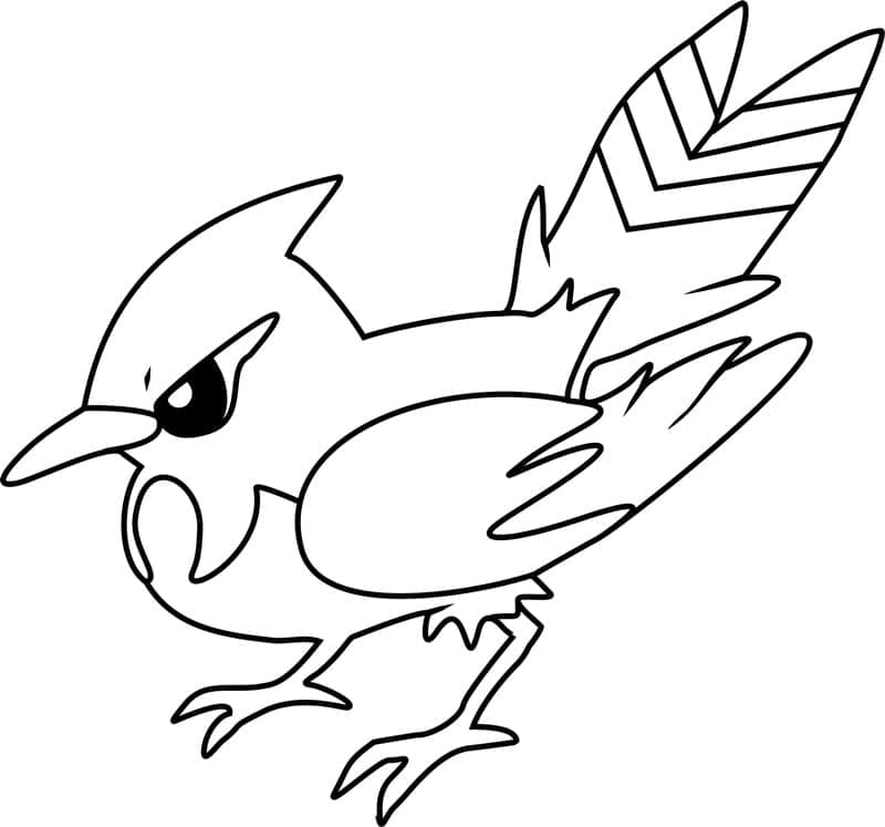 Desenho deFletchinder Pokemon para colorir