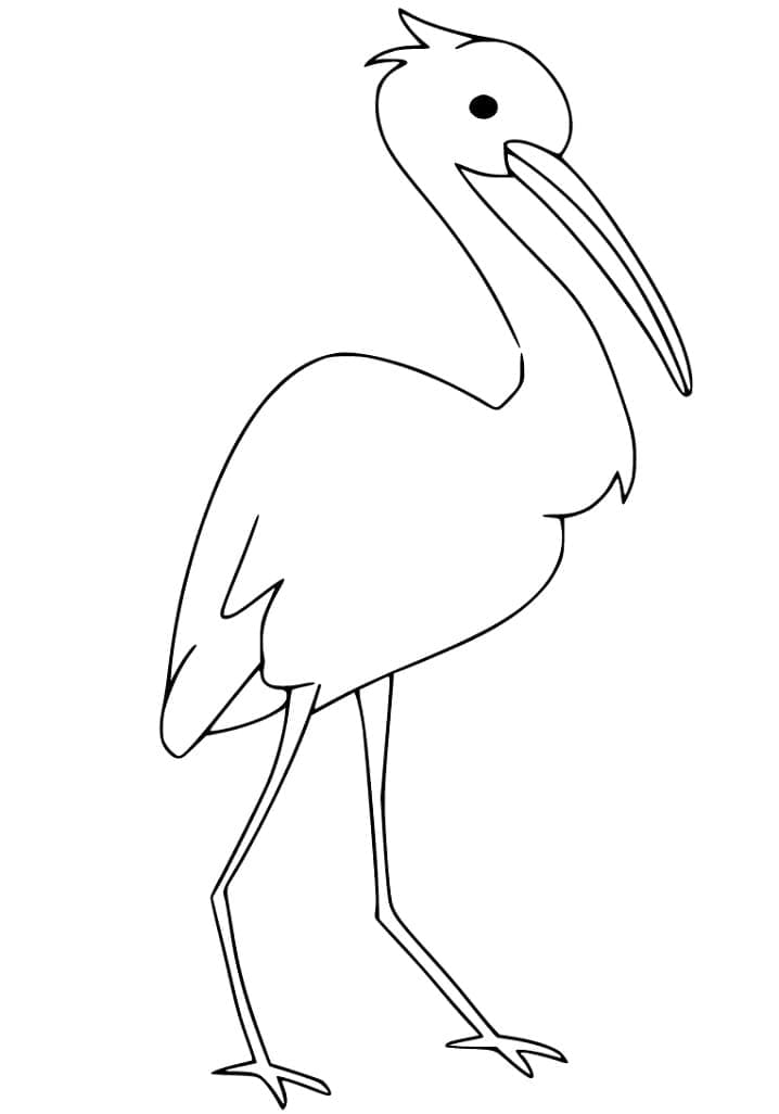 Desenho de Garça Simples para colorir