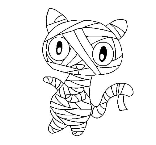 Desenho de Gato Múmia para colorir