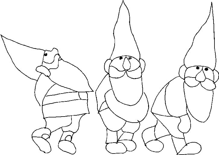 Desenho deGnomos para colorir