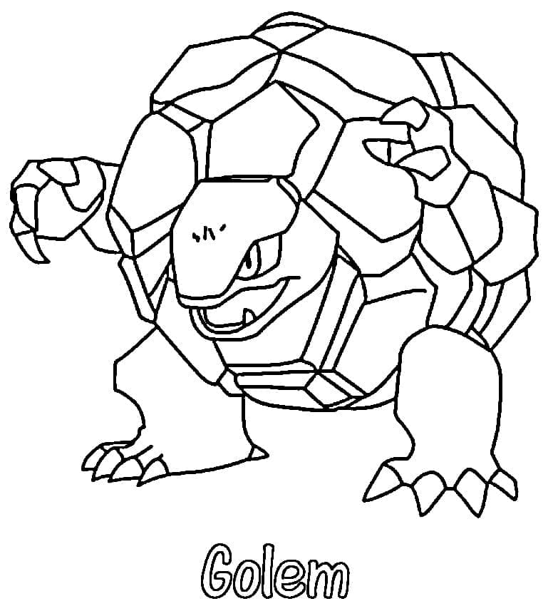 Desenho deGolem Pokemon para colorir