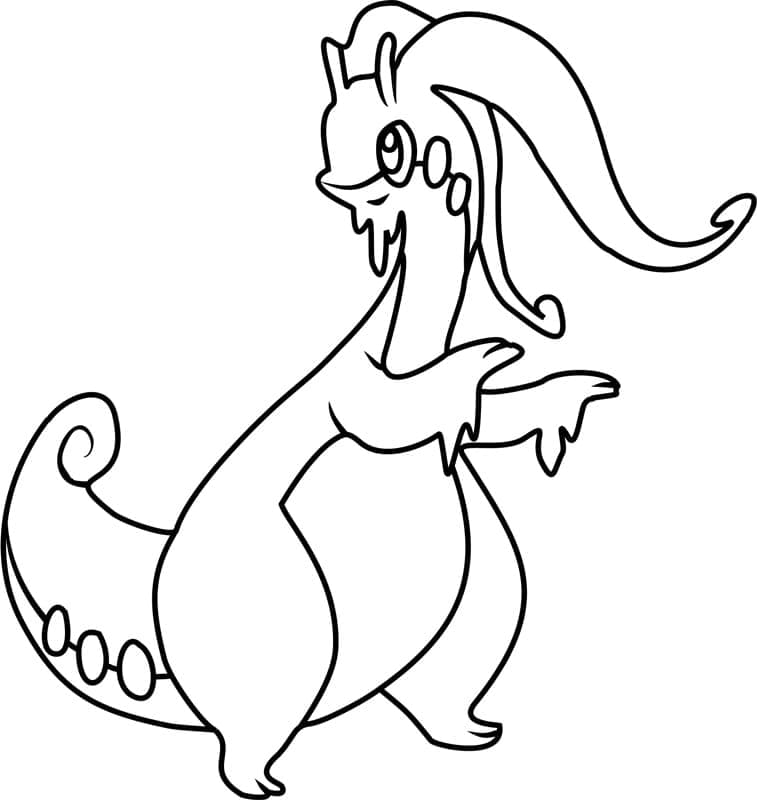 Desenho deGoodra Pokemon para colorir