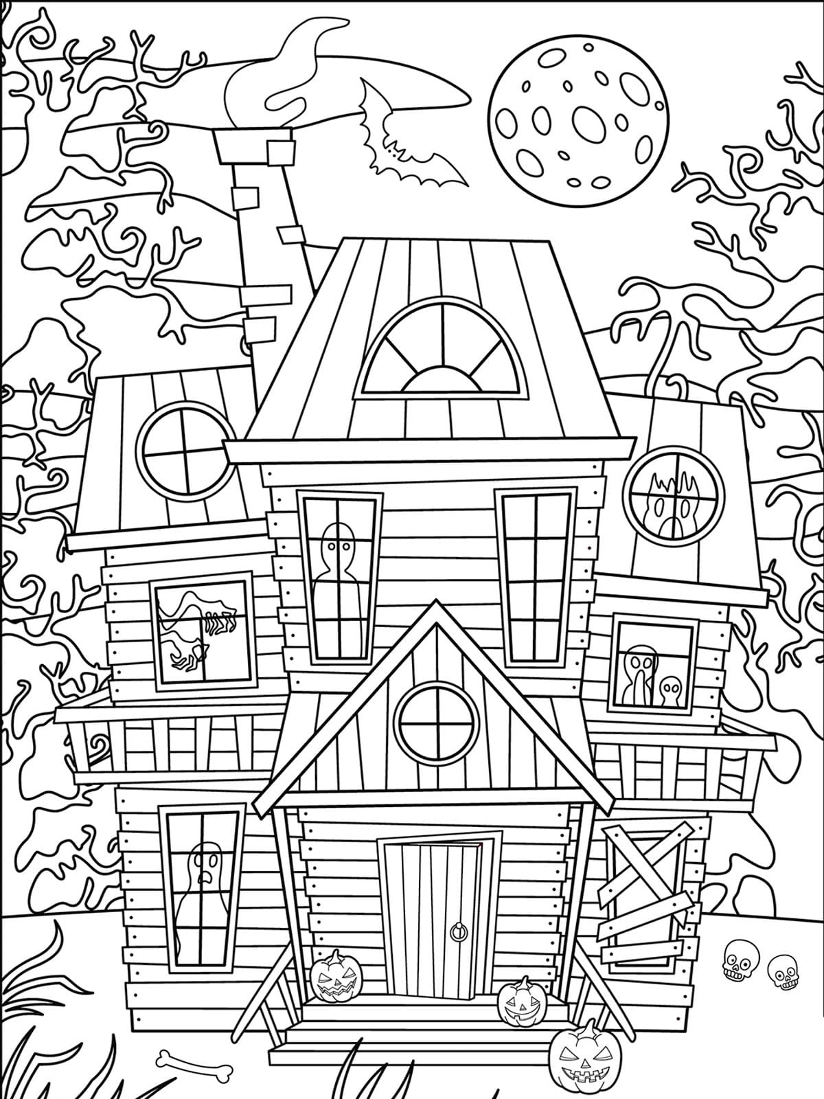 Desenho deGrande Casa Assombrada para colorir