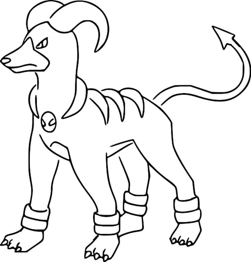 Desenho deHoundoom Pokemon para colorir