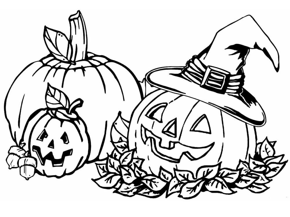 Desenhos de Jack O Lantern (Abóbora de Halloween) para colorir