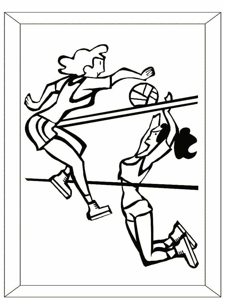 Desenho deJogadores de Vôlei para colorir