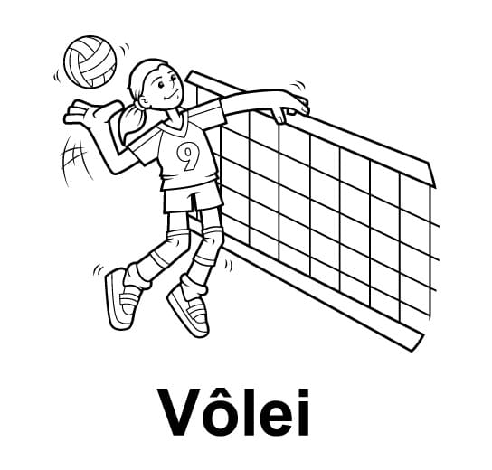 Desenho deJogando Vôlei para colorir