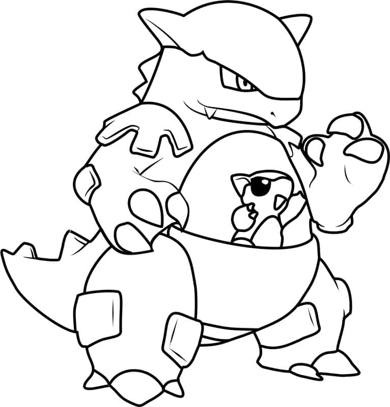 Desenho deKangaskhan Pokemon para colorir