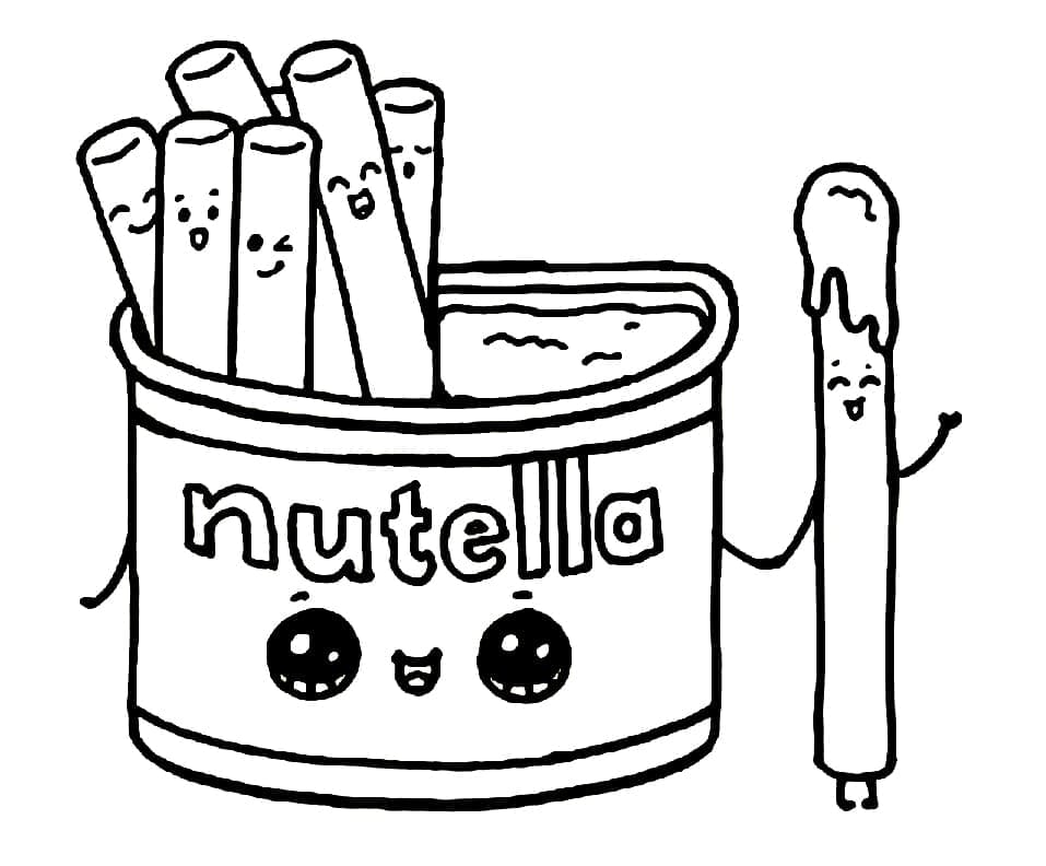 Desenho deKawaii Nutella 1 para colorir