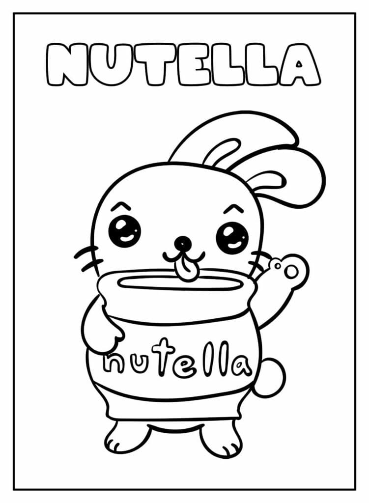 Desenho deKawaii Nutella 3 para colorir