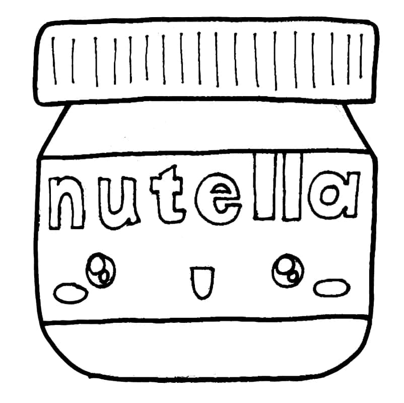 Desenho deKawaii Nutella 4 para colorir