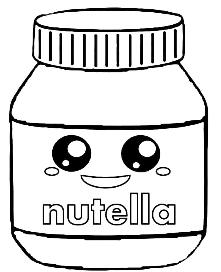 Desenho deKawaii Nutella 5 para colorir