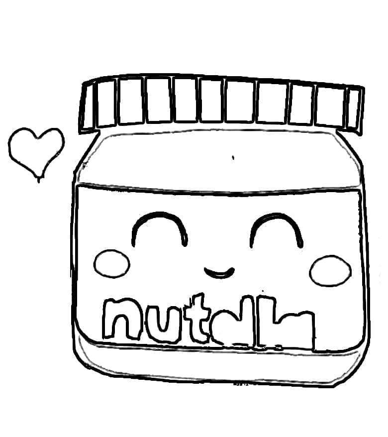 Desenho deKawaii Nutella 6 para colorir