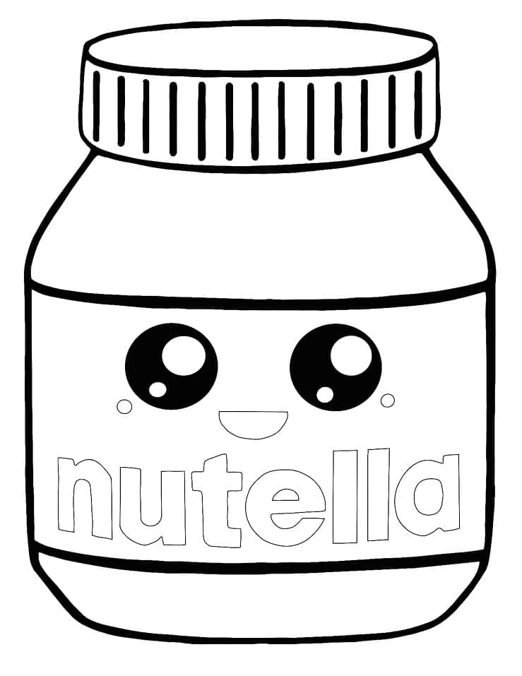 Desenho deKawaii Nutella para colorir