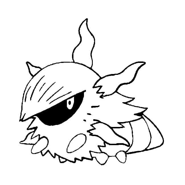 Desenho deLarvesta Pokemon para colorir