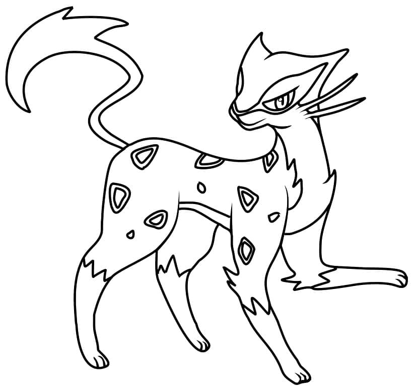 Desenho deLiepard Pokemon para colorir