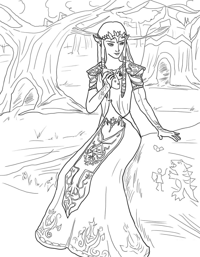 Desenho deLinda Princesa Zelda para colorir