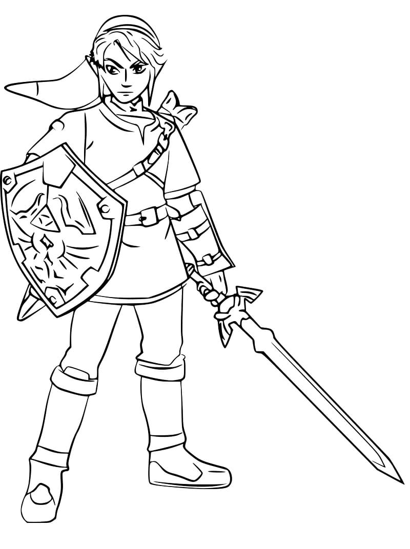 Desenho deLink A Lenda de Zelda para colorir