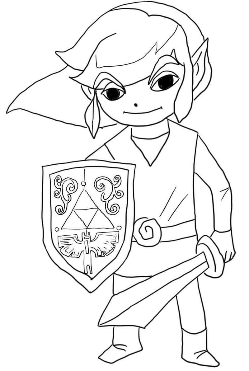 Desenho deLink de Lenda de Zelda para colorir