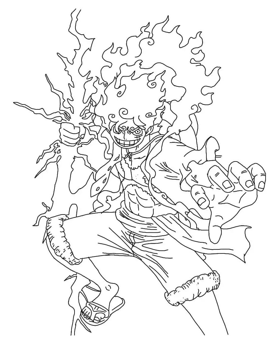 Desenho deLuffy Gear 5 para colorir