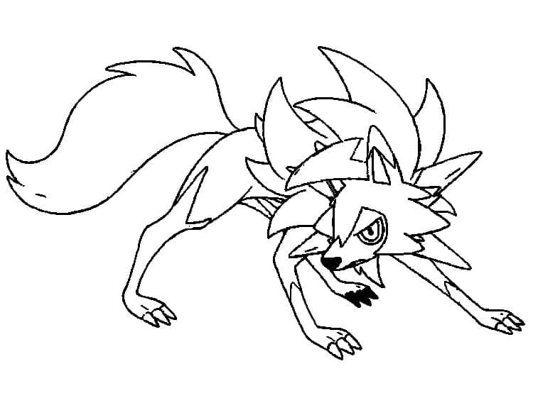 Desenho deLycanroc Pokemon para colorir