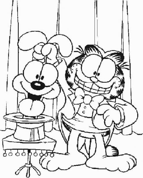 Desenho deMágico Garfield para colorir