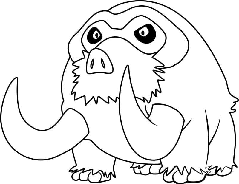 Desenho deMamoswine Pokemon para colorir