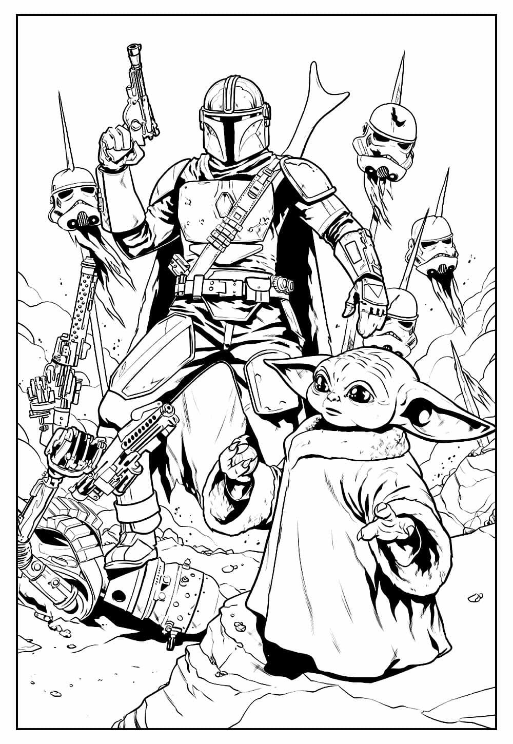 Desenhos de Mandalorian para colorir