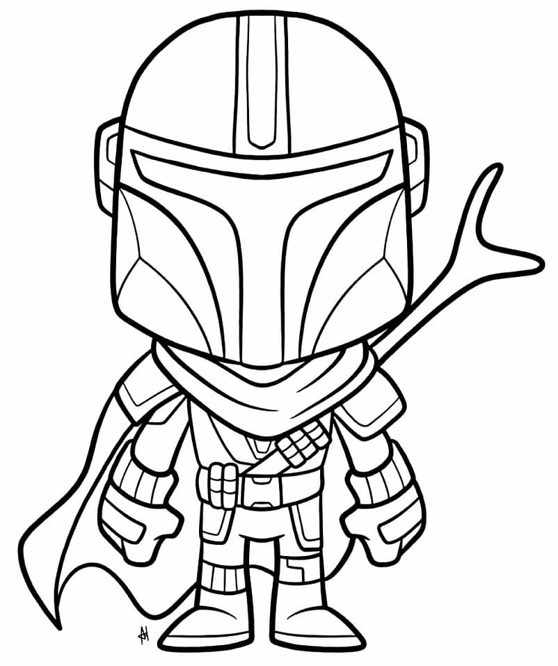 Desenho deMandalorian Star Wars para colorir