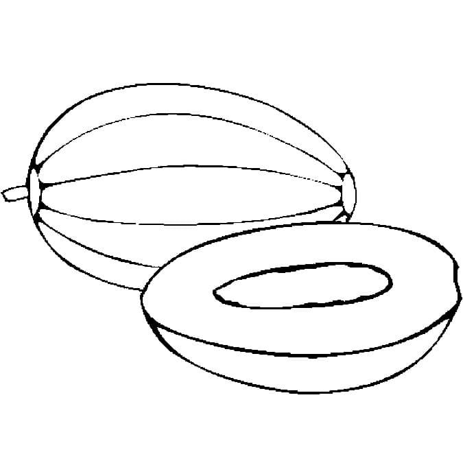 Desenho deMelão Cortado Ao Meio para colorir