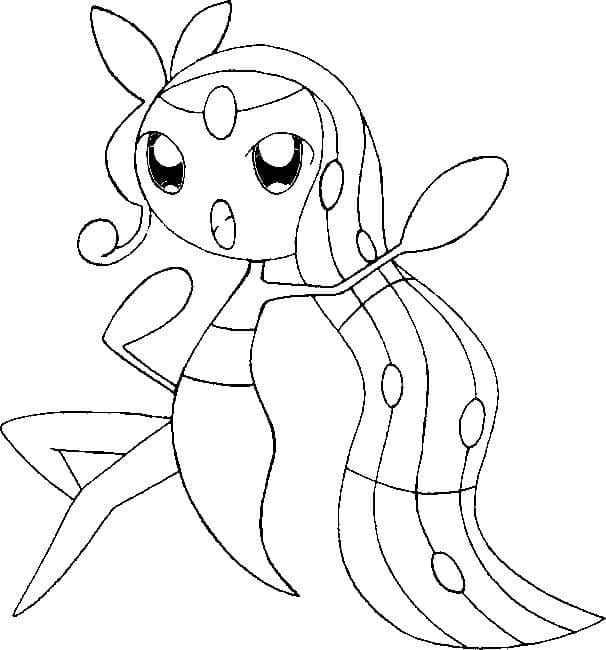 Desenho deMeloetta Pokemon para colorir