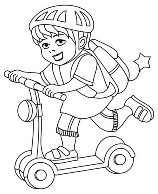 Desenhos de Patinete para colorir