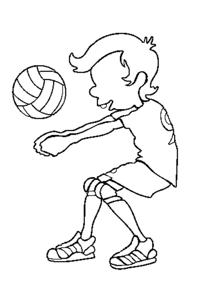 Desenho deMenino Jogando Vôlei para colorir