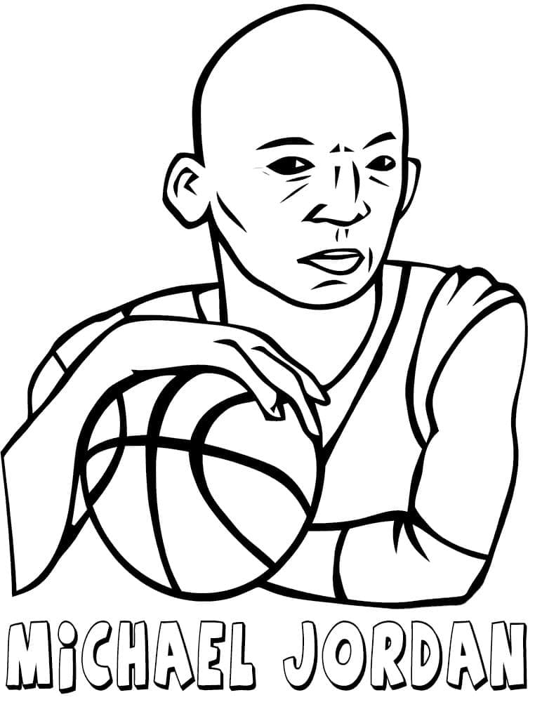 Desenho deMichael Jordan com Uma Bola para colorir