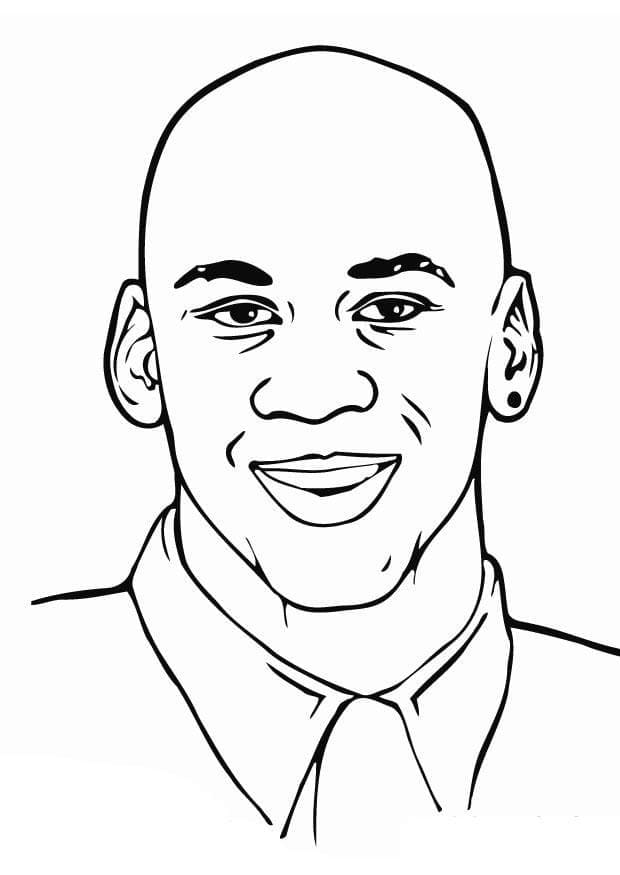 Desenho deMichael Jordan Sorrindo para colorir