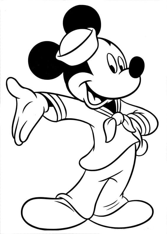 Desenho deMickey Marinheiro para colorir