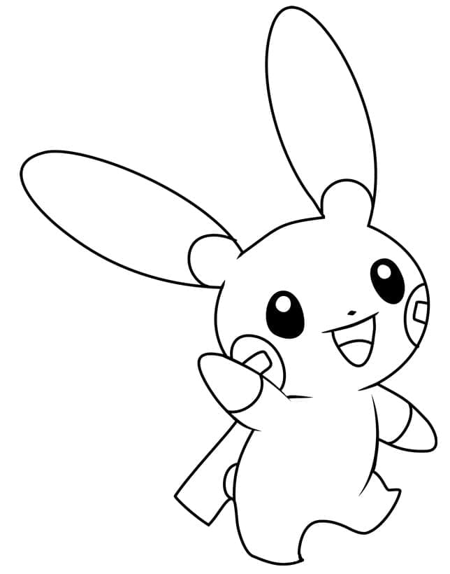 Desenho deMinun Pokemon para colorir