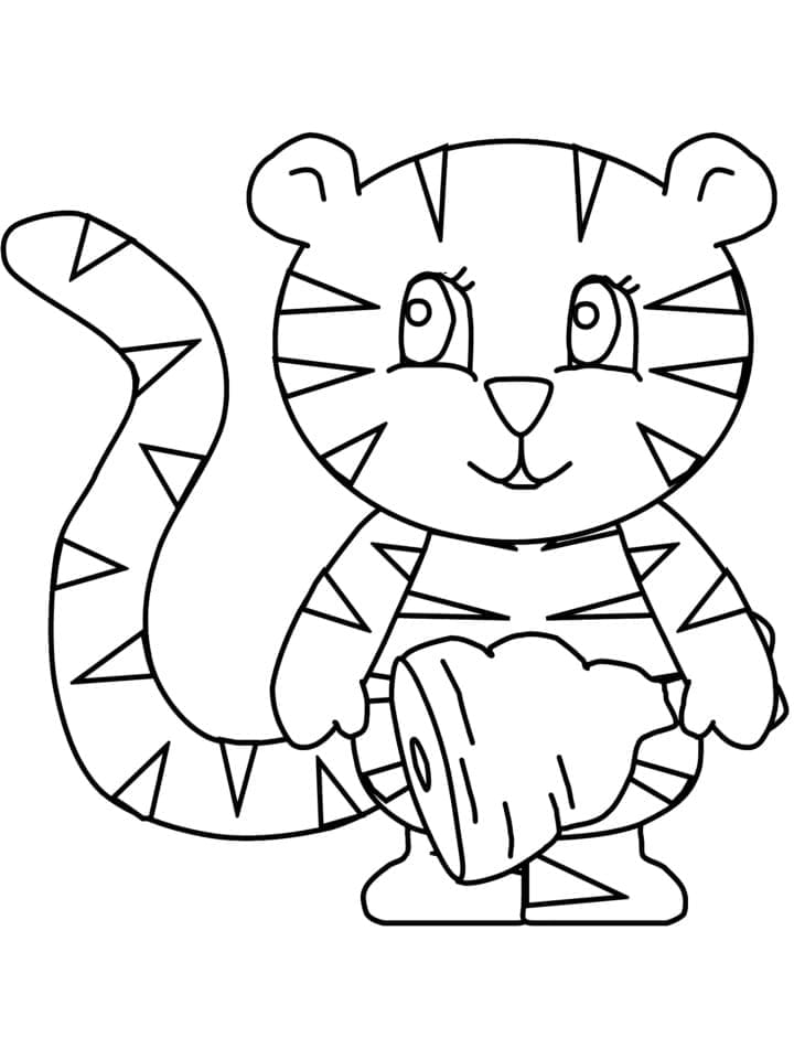 Desenho de Pequeno Filhote de Tigre para colorir