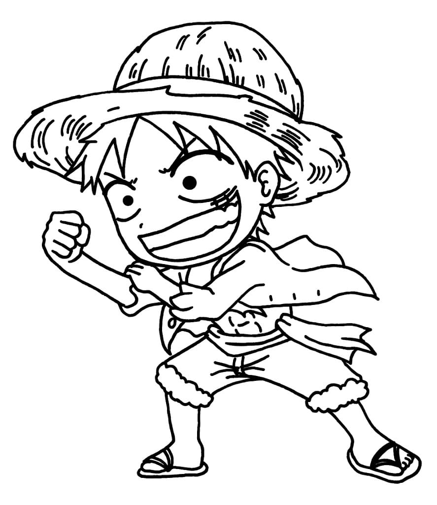 Desenho dePequeno Luffy para colorir