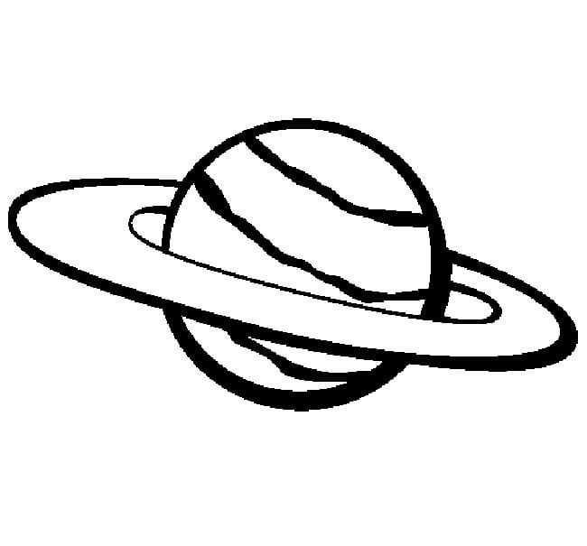 Desenho dePequeno Planeta Saturno para colorir