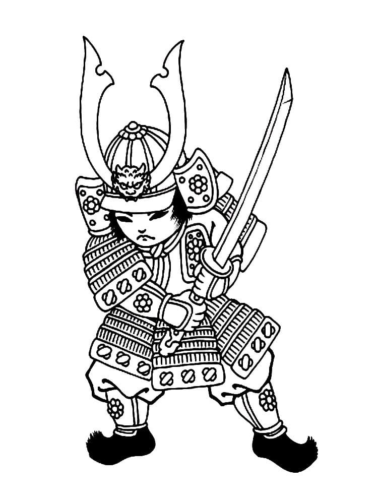 Desenho dePequeno Samurai para colorir