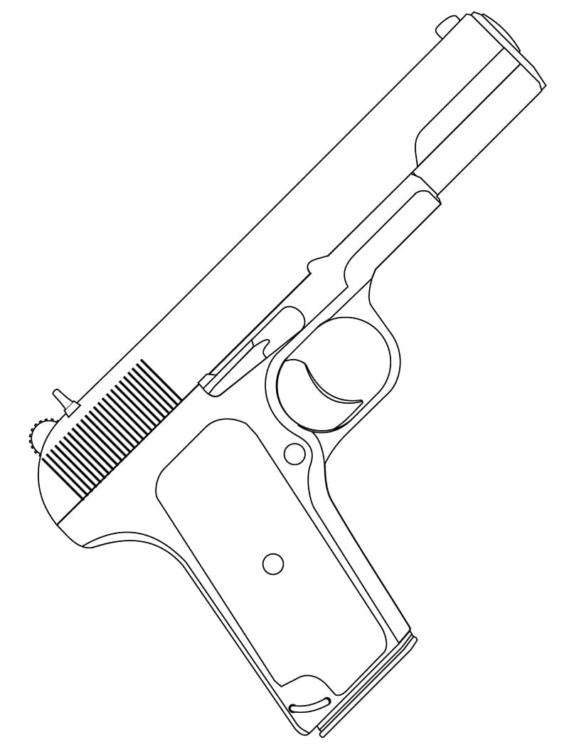 Desenho de Pistola Automática para colorir