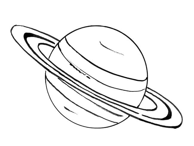 Desenho dePlaneta Saturno 4 para colorir