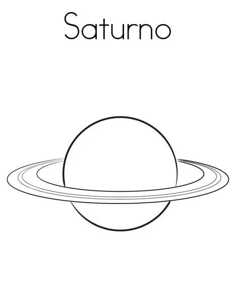 Desenho dePlaneta Saturno Fácil para colorir