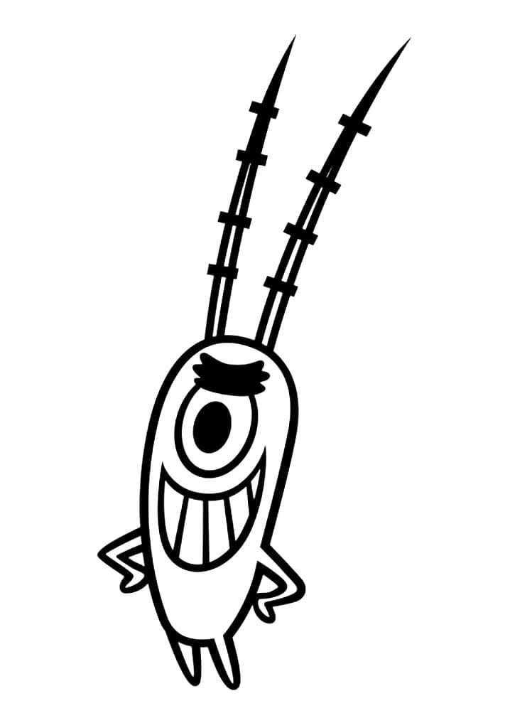 Desenho de Plankton Feliz para colorir