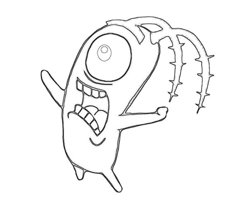 Desenho de Plankton Gritando para colorir