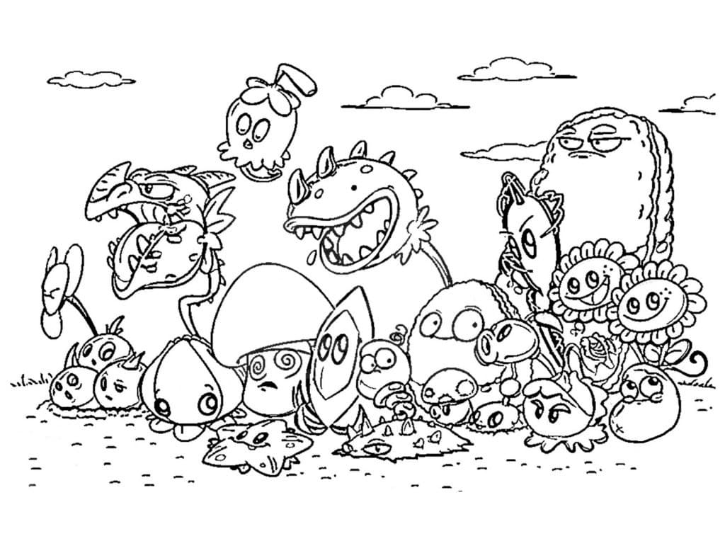 Desenho dePlantas de Plants vs Zombies para colorir