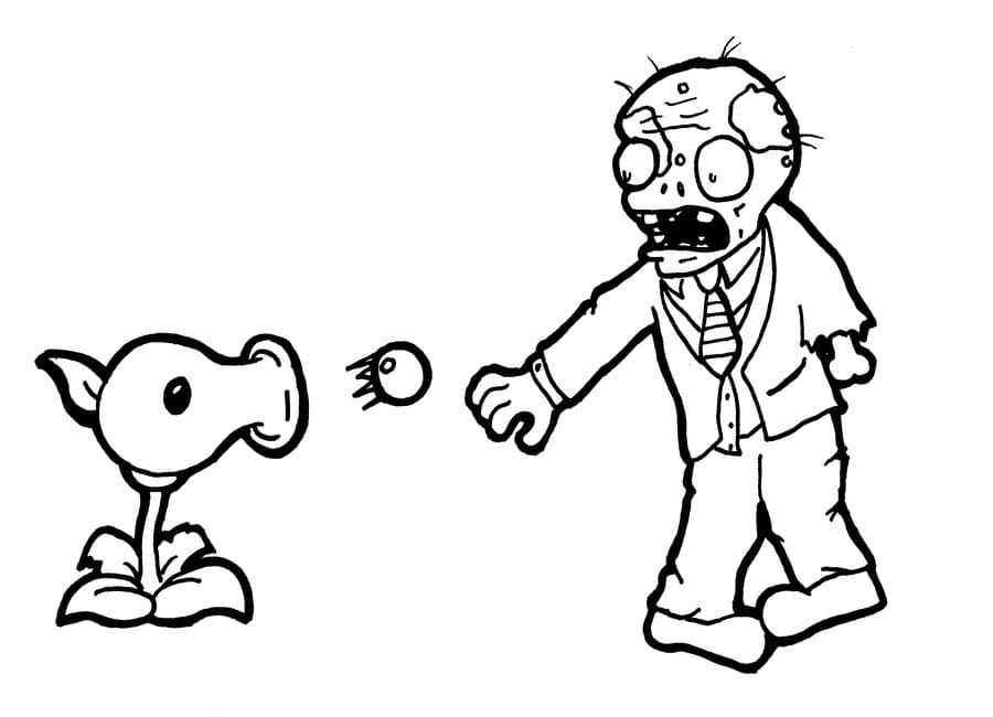 Desenho dePlants vs Zombies 1 para colorir