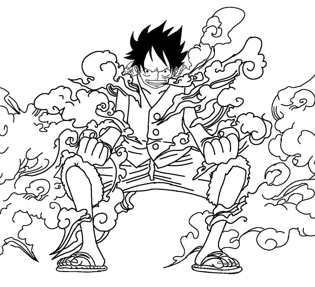 Desenho dePoder de Luffy para colorir